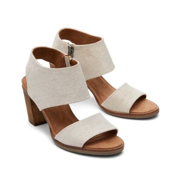Toms Majorca Cutout Heeled Sandal Natural Yarn Dye Size 10 - Picture 1 of 14